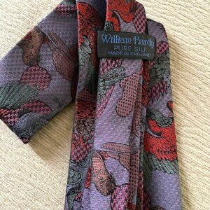 Vintage William Hardy Pure Silk Maroon Dark Hues Neck Tie – Made in England
